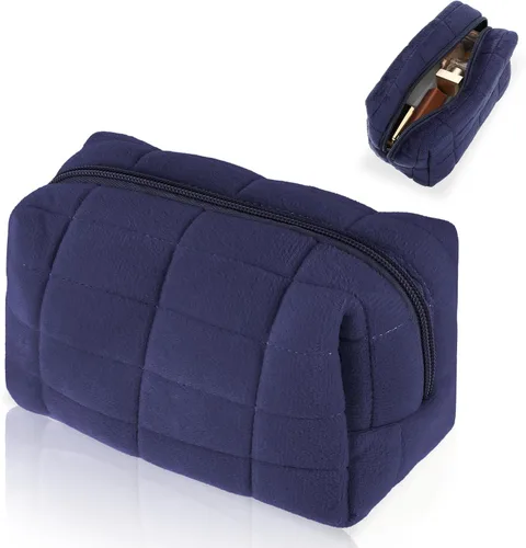 Miniatura 9 de Sibba Bolsa de maquillaje, bolsa suave para lápices, estuche estético para cosméticos, baño, ducha, organizador de artículos de aseo de felpa