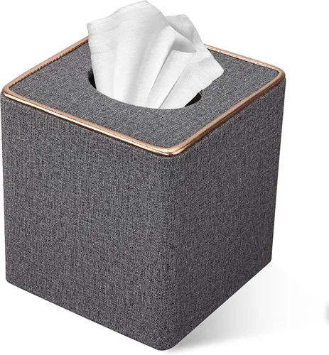 Miniatura 12 de Cubierta de caja de pañuelos, soporte de caja de pañuelos de cuero PU Rectangular Box Covers para el hogar/oficina/decoración del coche 9.84 "X5.23