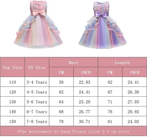 Miniatura 7 de HNXDYY Vestido de baile formal de princesa con encaje para niña de flores