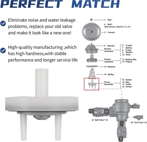 Miniatura 4 de 905-052 765 Kit de reparación de conjunto de válvula de retención, apto para el modelo 1"-1-1/4" en interruptor de vacío a presión (blanco)