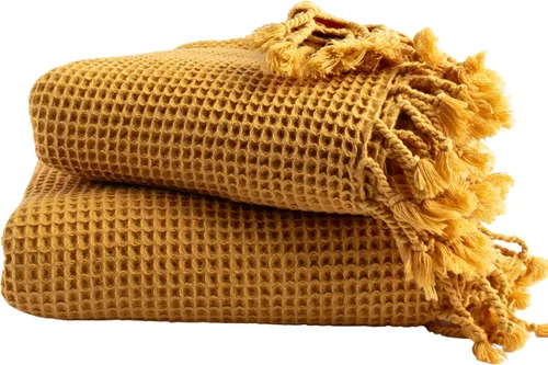Miniatura 11 de PÜSKÜL - Toallas de playa turcas de lujo de tejido gofre, toallas de 100 % algodón turco natural, suaves, absorbentes, sin arena, de secado rápido