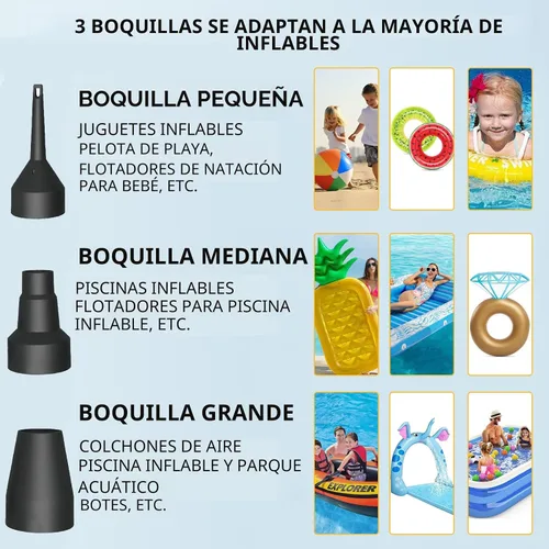 Miniatura 6 de Jasonwell Electric Air Pump Portable Quick-Fill AC DC Inflator Deflator Pump for Air Mattress Inflatables Pool Floats Water Toy Raft Bed Boat Pool