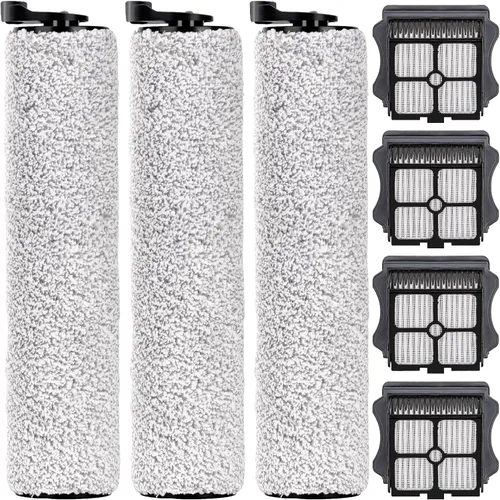 Miniatura 9 de Rodillos de cepillo de repuesto y filtros HEPA compatibles con Tineco Floor One S3/iFloor 3, aspiradora inalámbrica en seco y húmedo, kit