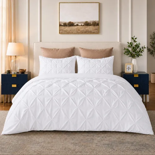 Miniatura 8 de SLEEP-NEST Luxuries - Funda de edredón plisada decorativa, tamaño individual/individual XL, 68 x 90 pulgadas, 3 piezas, con cierre de cremallera