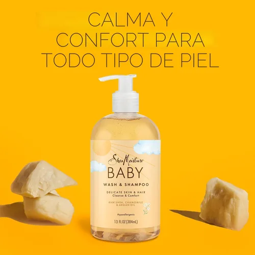 Miniatura 4 de SheaMoisture Baby Essentials, gel de baño y champú + acondicionador de rizos y bobinas, desenredante con karité crudo, manzanilla y aceite de argán