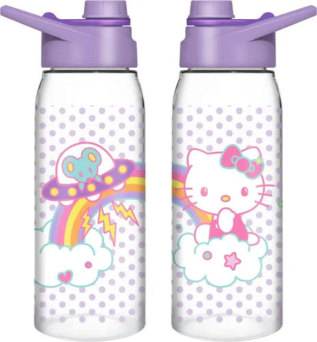 Silver Buffalo Sanrio Hello Kitty y sus amigos presentan botella de agua Joey con tapa roscada, 28 onzas (833 ml)