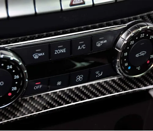 Miniatura 4 de para Mercedes-Benz Clase C W204 2011-2013 Real Cubierta de Panel de Fibra de Carbono Suave para Aire Acondicionado, Adhesivo de Marco de Panel