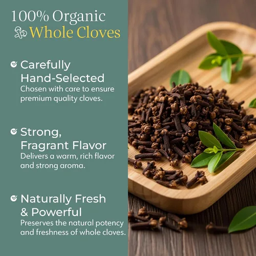 Miniatura 3 de Fragrant Tales Clavos enteros orgánicos, certificados por USDA, seleccionados a mano de Sri Lanka, 3.5 oz (100 g), bolsa resellable
