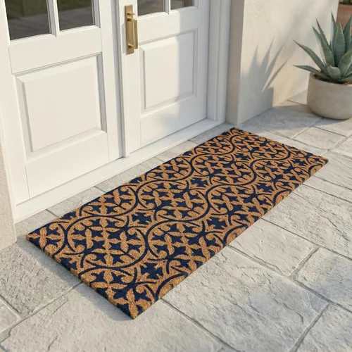 Miniatura 65 de Fab Habitat Felpudo extra grueso, tejido a mano, duradero, fibra de coco natural, entrada, puerta delantera, porche, patio, pájaros en rama, gris