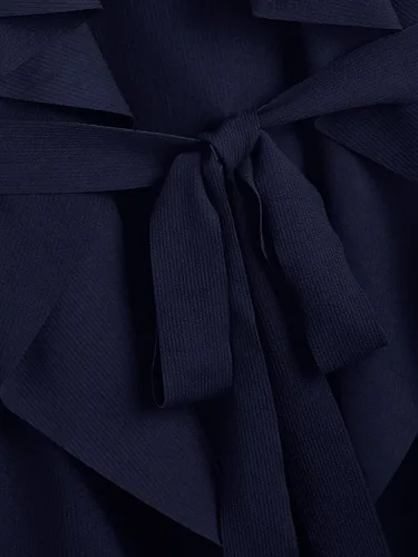 Miniatura 3 de SOLY HUX Chaqueta tipo chaleco sin mangas con solapa frontal abierta para mujer, talla grande, con cinturón, Negro