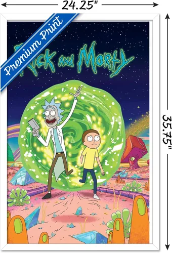 Miniatura 3 de Trends International Rick And Morty - Póster de pared con tapa, 22.375 x 34 pulgadas, versión enmarcada en blanco
