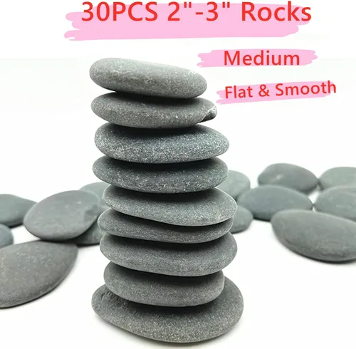 Miniatura 4 de lifetop 50 rocas de pintura, rocas naturales para bricolaje, rocas planas y suaves para artes, manualidades, decoración, rocas medianas y pequeñas