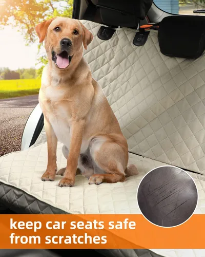 Miniatura 5 de PETICON Fundas de asiento de banco de mascotas impermeables a prueba de arañazos para automóviles, SUV, funda antideslizante duradera para asiento