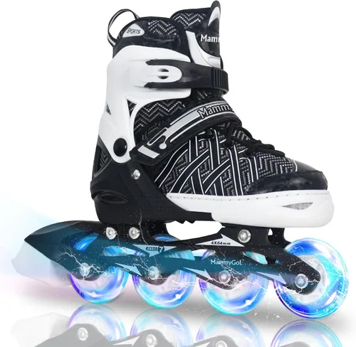 MammyGol Patines en línea para niños y niñas Patines ajustables con ruedas iluminadoras Patines para principiantes