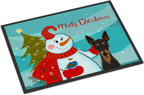 Miniatura 163 de Caroline's Treasures BB1616MAT - Tapete para puerta delantera de árbol de Navidad y sabueso afgano de 18 x 27 pulgadas, para interiores