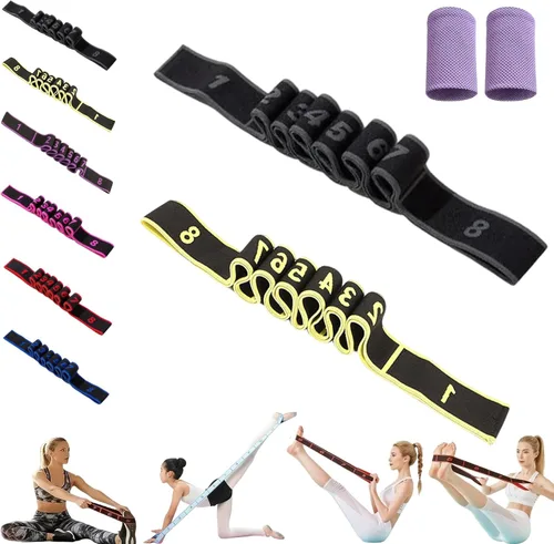 Banda de resistencia de fitness para estiramiento y yoga, ejercicio de tirador de moda, banda elástica multifunción de resistencia de yoga, para