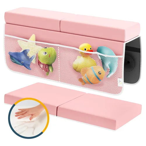 Miniatura 8 de Juego de almohadillas de espuma viscoelástica para rodillas y coderas, 2 pulgadas de grosor, resistente al agua, cojín esencial para el baño del Rosa