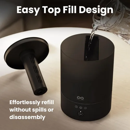 Miniatura 4 de Everlasting Comfort Humidificador de llenado superior de 2.5 litros para dormitorio, silencioso, fácil de llenar y limpiar, tiempo de funcionamiento