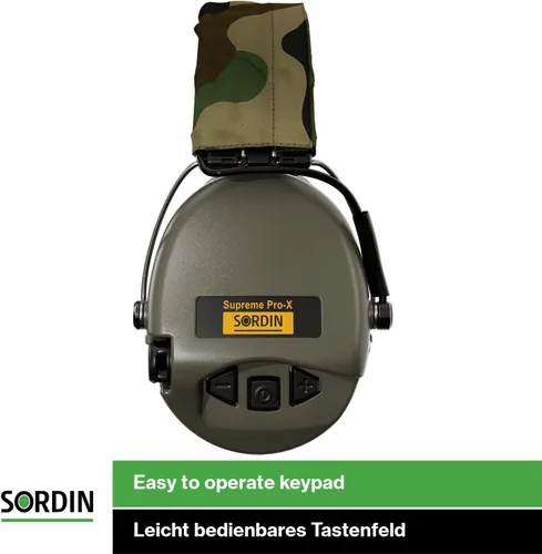 Miniatura 4 de Sordin Pro-X LED Ear Muffs - Active and Electronic Ear Defenders - Gel Pads - Earmuffs for Hunting & Shooting Oliva