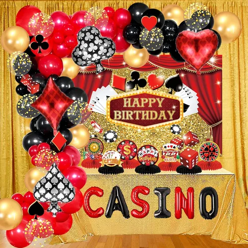 Miniatura 6 de Decoraciones de fiesta temática de casino, suministros de decoraciones de cumpleaños de casino, decoración de fiesta de Las Vegas, telón de fondo