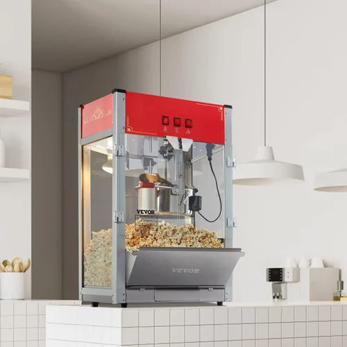 Miniatura 8 de VEVOR Máquina comercial de palomitas de maíz, hervidor de 12 onzas, máquina de palomitas de maíz para encimera de 1440 W para 80 tazas por lote