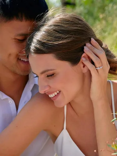 Miniatura 4 de Bestyle Anillos simples de plata de ley S925 con circonita cúbica, bonitos anillos de amistad para mejores amigos, delicados anillos de boda