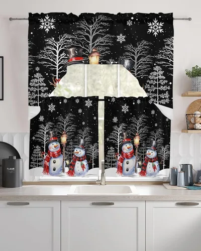 Miniatura 10 de Juego de 3 cortinas de cocina con cenefa a rayas verdes salvia, con bolsillo para barra, para dormitorio, sala de estar, baño, ventanas, modernas