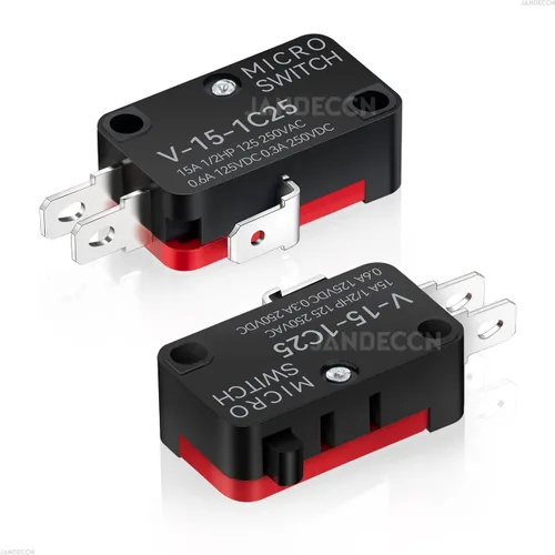 Miniatura 2 de 10 piezas Interruptor de límite de plomo, micro interruptor de acción Snap SPDT 1NO 1NC V-15-1C25