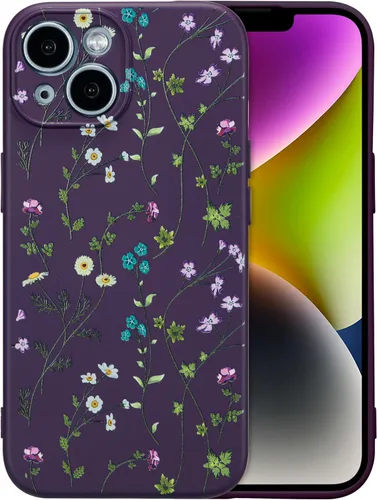 Miniatura 144 de RALEAVO Funda Floral para iPhone 12, Cubierta de Silicona Líquida con Bonito Patrón de Rama de Flores para Niñas y Mujeres, Funda Protectora de Goma