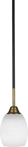 Miniatura 98 de Toltec Lighting Paramount - Mini colgante de 1 luz en acabado negro mate con cristal de arte perla de 7 pulgadas y estilo negro