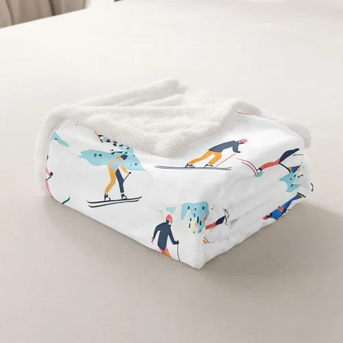 Miniatura 7 de Erosebridal Manta de esquí de montaña de nieve, manta mullida para deportes extremos, snowboard, nieve, invierno, manta de felpa para niños