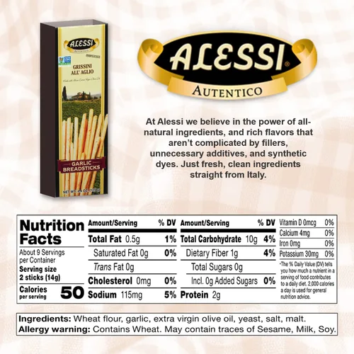 Miniatura 2 de Alessi Palitos de Pan con Ajo, 4.4 onzas (paquete de 1)