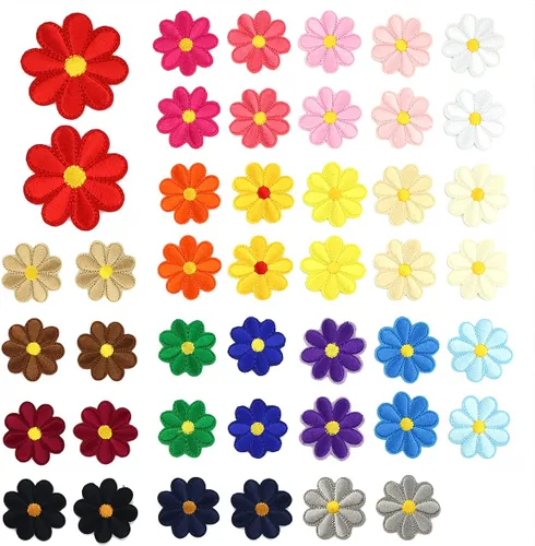 44 parches bordados para planchar con flores de girasol, parches de decoración para ropa, chaquetas, mochilas, jeans, sombreros, bolsas, accesorios