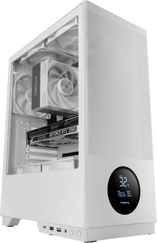 Miniatura 7 de Tacens 2FERROX, ATX Semi-Tower PC Case, ventilador lateral de 4.7 in, rejilla delantera, acero, negro