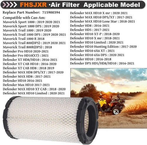 Miniatura 5 de 715900394 Filtro de Aire para Can Am Defender HD5 HD8 HD7 HD9 HD10, Defender Max HD8 HD10, Maverick Trail 1000 800 700 800R, Commander 700 Maverick