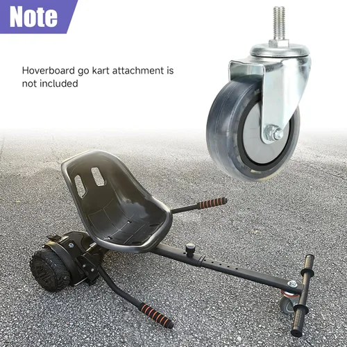 Miniatura 8 de Reemplazo de rueda de goma silenciosa delantera de 4 pulgadas para asiento de aeropatineta, correas de fijación con placa de montaje de metal, kit