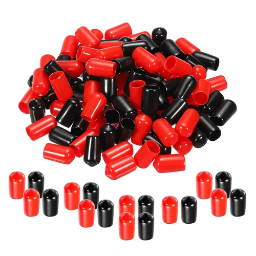 Miniatura 6 de MECCANIXITY 50 unids tapas de goma Surtido de 0.079 in PVC vinilo tornillo rosca protector para tornillo tornillo negro rojo