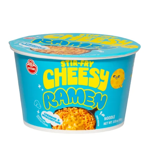 Ramen salteado con queso (Taza) – Sabor a cheddar y mascarpone | Fideos instantáneos coreanos cremosos y sabrosos | 3.53 oz (Paquete de 6)