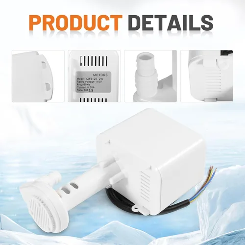 Miniatura 2 de Motor universal de bomba de agua para máquina de hielo de 110 V YZF5816 Reemplazo para motor de suministro de agua JEELY para máquina de hielo