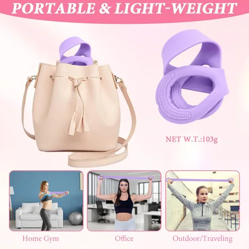 Miniatura 5 de Paquete de 2 bandas de resistencia de figura 8, fácil de usar, portátil, ideal para yoga, pilates y entrenamientos de cuerpo completo, perfecto