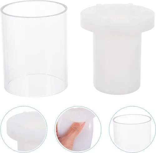 Miniatura 6 de EXCEART Cilindro de plástico hueco para velas creativas que hace fácil de limpiar, duradero y flexible para decoraciones únicas