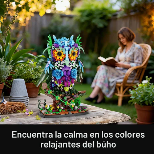 Miniatura 6 de Sillbird Juego de construcción de búho de flores para adultos, regalos creativos para mamá, esposa, mujer, novia, pareja, decoración del hogar
