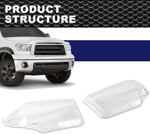 Miniatura 9 de CNNELL Cubierta de lente de faro delantero izquierdo+derecho (transparente) compatible con Toyota Tundra 2007-2013 /Compatible con Toyota Sequoia
