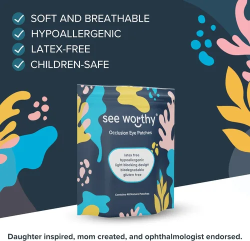 Miniatura 4 de Parche adhesivo para niños y adultos, como se ve en Shark Tank, transpirable, cómodo parche con temática natural para ojos perezosos, parches