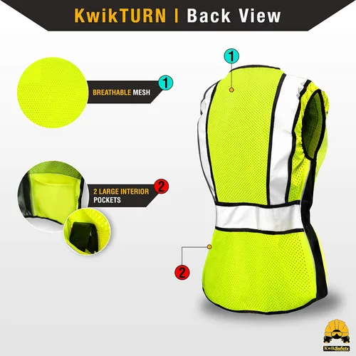 Miniatura 3 de KwikSafety - Charlotte, NC - RoadBOSS Economy & Premium Safety Vest for Women [SNUG-FIT] Class 2 ANSI Tested OSHA Amarillo