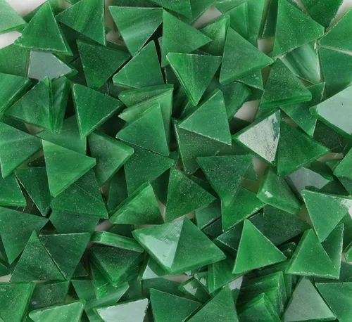 Miniatura 15 de Azulejos de mosaico de 7.05 oz – Surtido de mosaico triangular – Azulejos de mosaico de colores mixtos de 0.6 x 0.6 pulgadas, vidrieras – Marrón
