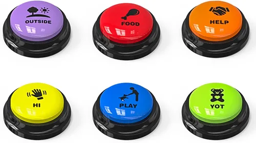 Miniatura 9 de Botones para comunicación para perros, juego de 9 botones para hablar con perros, grabación de voz de 30 segundos, botones de entrenamiento