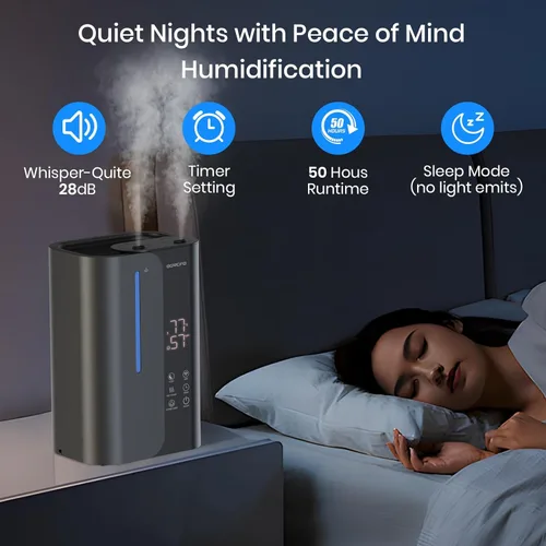 Miniatura 4 de OGACFO Humidificadores de Aire Inteligentes de 5L para Dormitorio con Aceites Esenciales, Humidificadores de Niebla Fría de Gran Capacidad de 50H