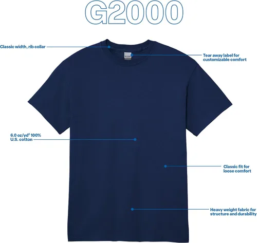 Miniatura 4 de Gildan - Camiseta de ultraalgodón estilo G2000 para adulto, unisex, paquete múltiple