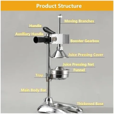 Miniatura 3 de Heavy-Duty Cast Iron Citrus Juicer - Manual Squeezer with Stainless Steel Crusher & Large Pressure Plate for Easy Juice Extraction - Ideal for
